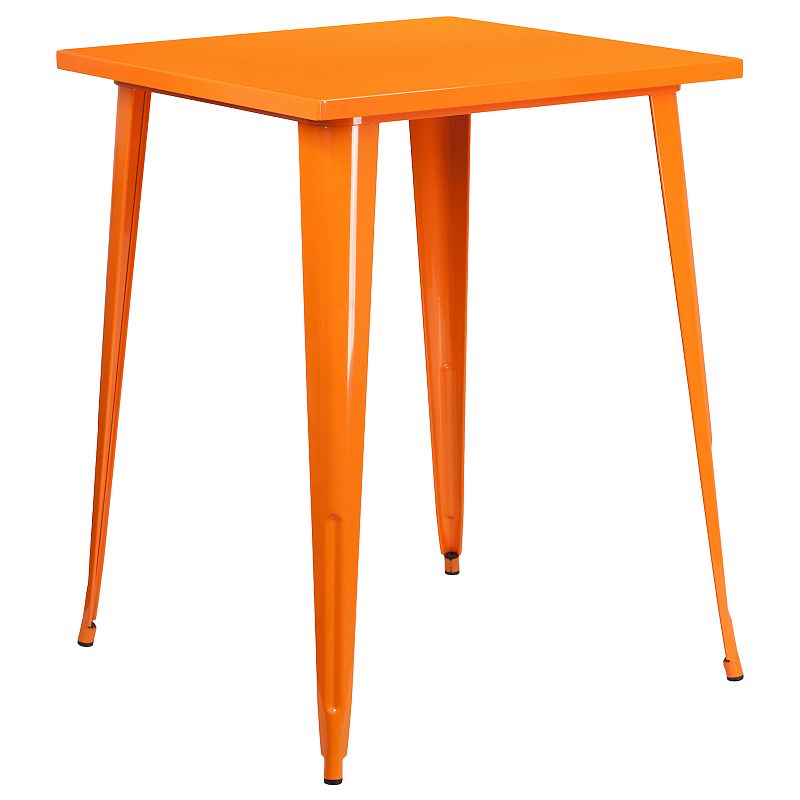 Flash Furniture Commercial Square Indoor / Outdoor Bar Table, Orange