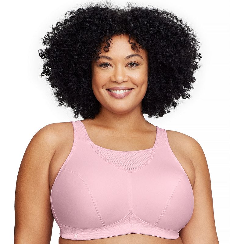 Plus Size Glamorise Full-Figure No-Bounce Camisole Wireless Sports Bra 1066, Women's, Size: 48 D, Parfait Pink