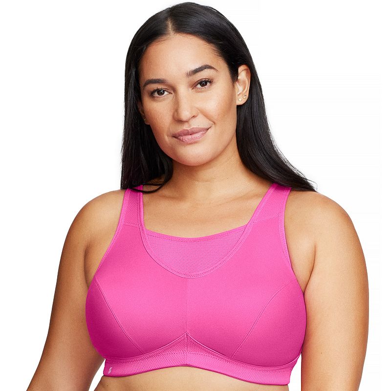 Plus Size Glamorise Full-Figure No-Bounce Camisole Wireless Sports Bra 1066, Women's, Size: 36 H, Rose Purple