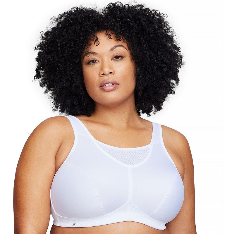 Plus Size Glamorise Full-Figure No-Bounce Camisole Wireless Sports Bra 1066, Women's, Size: 44 I, White