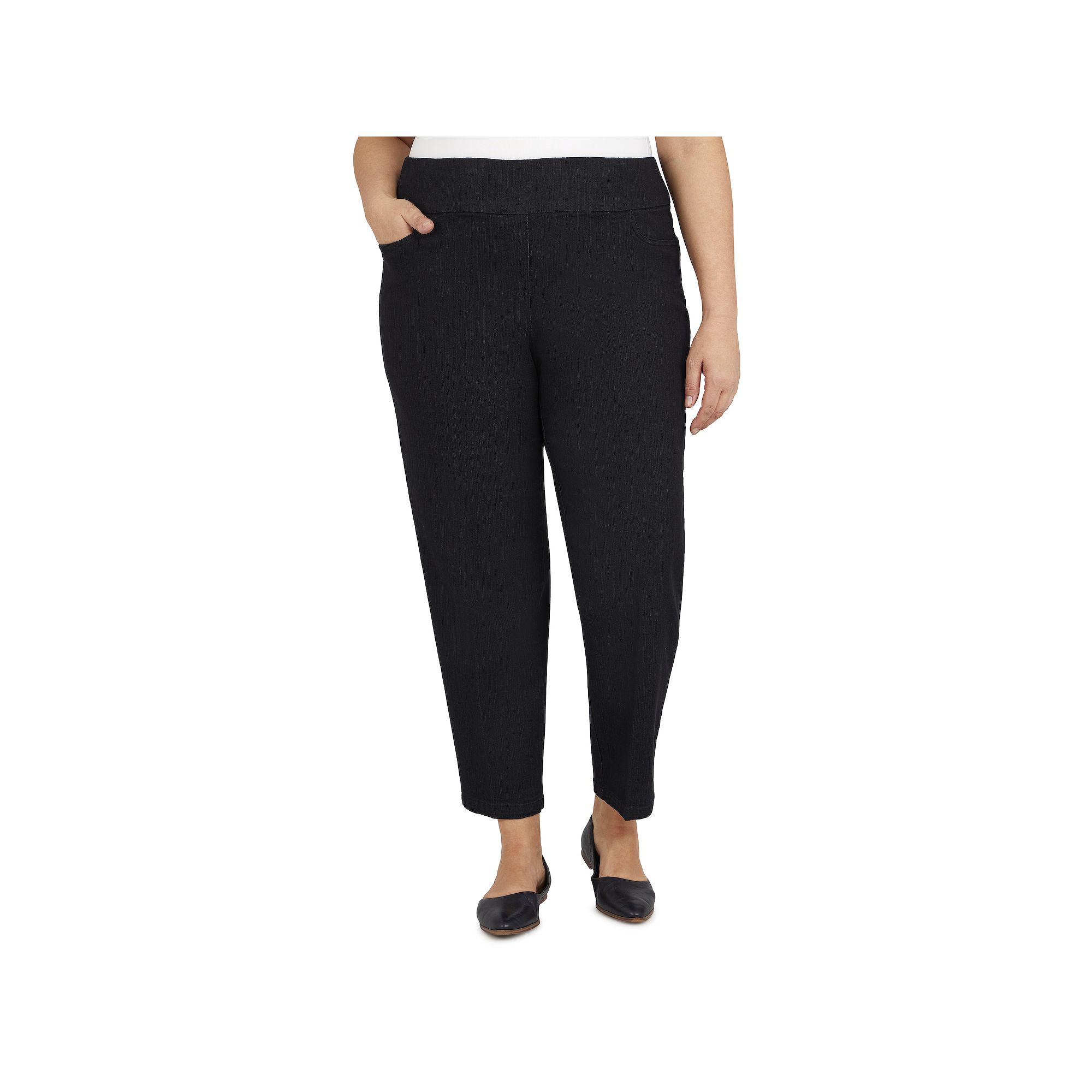 Plus Size Alfred Dunner Classics Pull-On Straight-Leg Denim Pants, Womens,