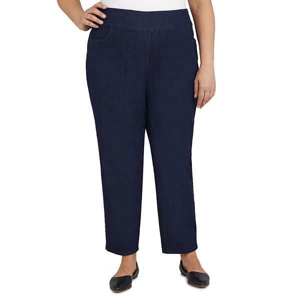 Plus Size Alfred Dunner Classics Pull-On Straight-Leg Denim Pants