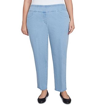 Plus Size Alfred Dunner Classics Pull-On Straight-Leg Denim Pants