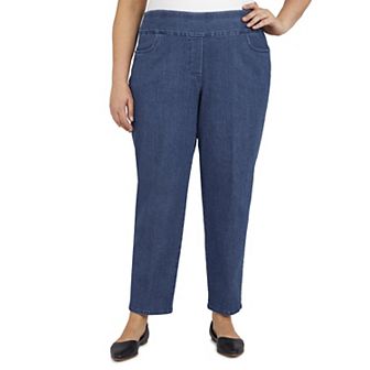 Plus Size Alfred Dunner Classics Pull-On Straight-Leg Denim Pants