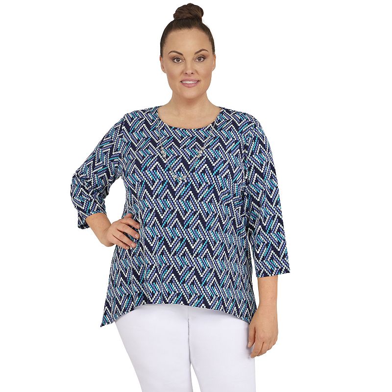 Plus Size Alfred Dunner Classics Geometric Puff Print Top, Womens, Size: 1