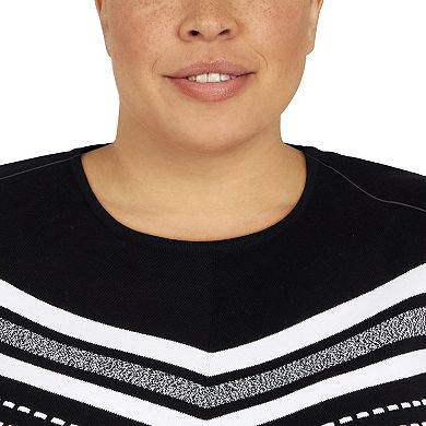 Plus Size Alfred Dunner Classics Chevron Texture Sweater