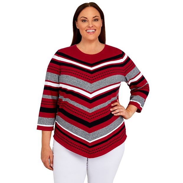 Alfred Dunner Womens Plus-Size Comfy Textured Lightweight Sweater