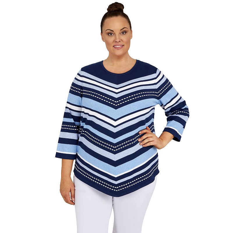 Plus Size Alfred Dunner Classics Chevron Texture Sweater, Womens, Size: 3X