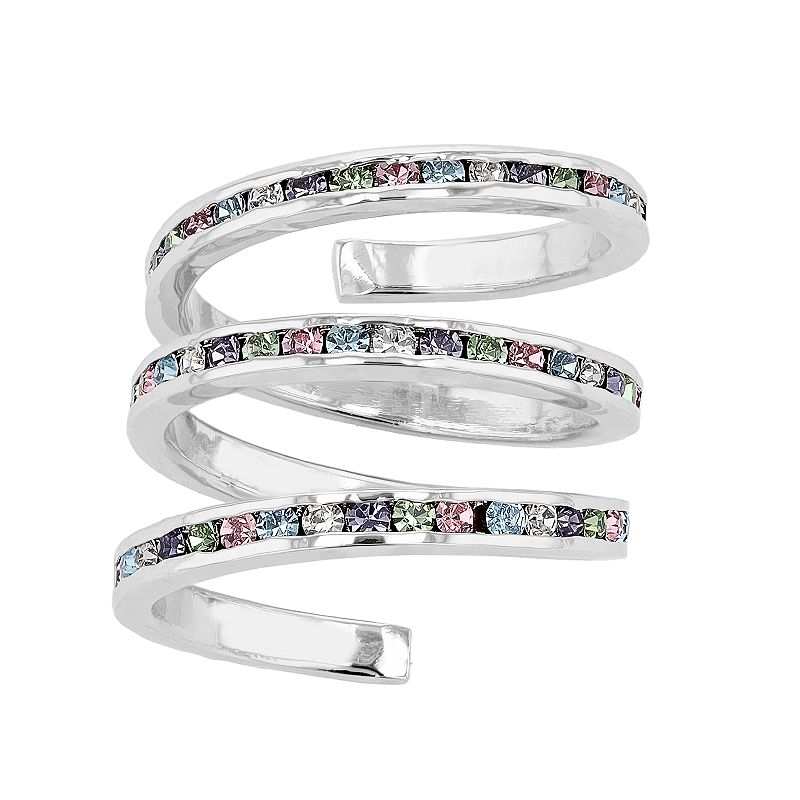 Traditions Jewelry Company Fine Silver Plated Colorful Crystal Accent Three