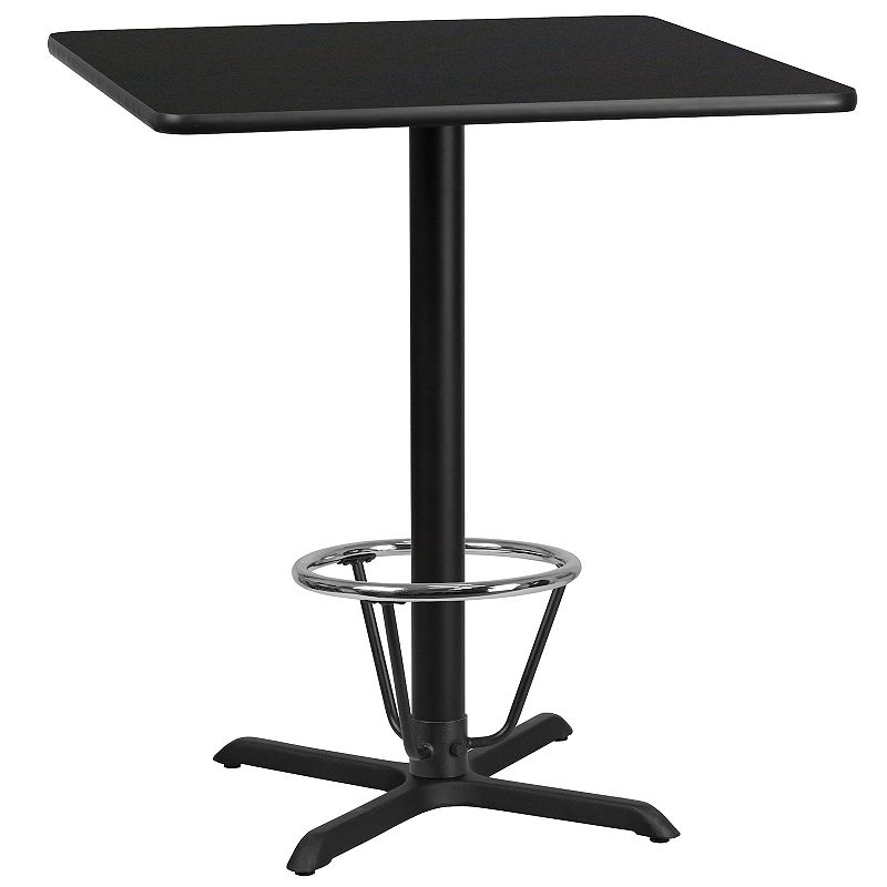 Flash Furniture Square Laminate Top Bar Height Table, Black