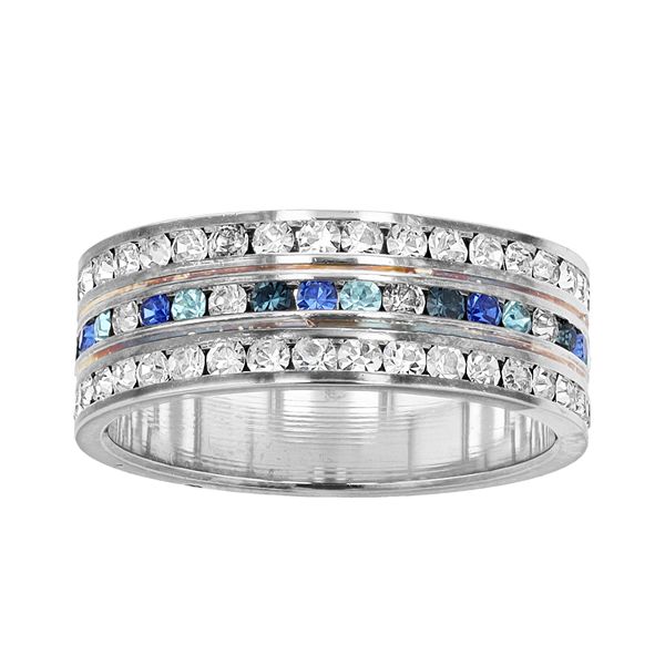 Traditions Jewelry Company Colorful Crystal Accent Three Row Channel ...