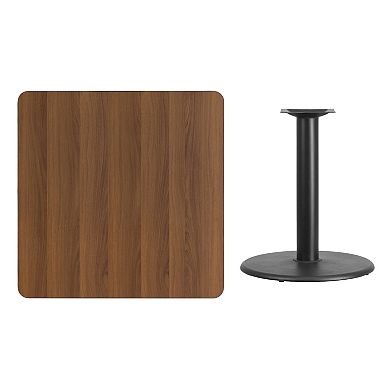 Flash Furniture Square Laminate Top Pedestal Dining Table