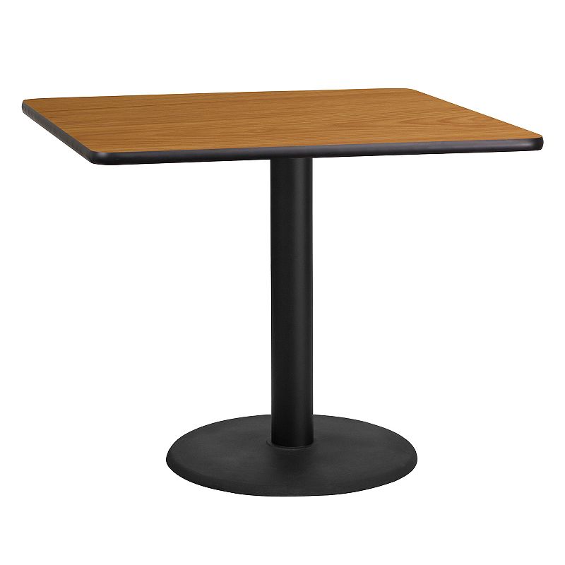 Flash Furniture Square Laminate Top Pedestal Dining Table, Multicolor