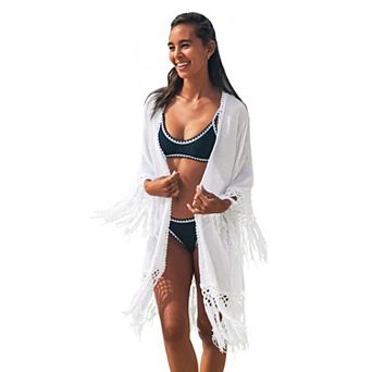 Women's Cupshe Tassel Long Kimono Swim Cover-Up