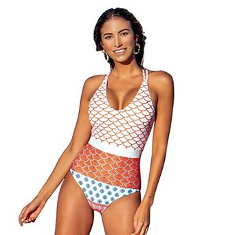 Women's Cupshe Scoop Double Straps One-Piece Swim Suit