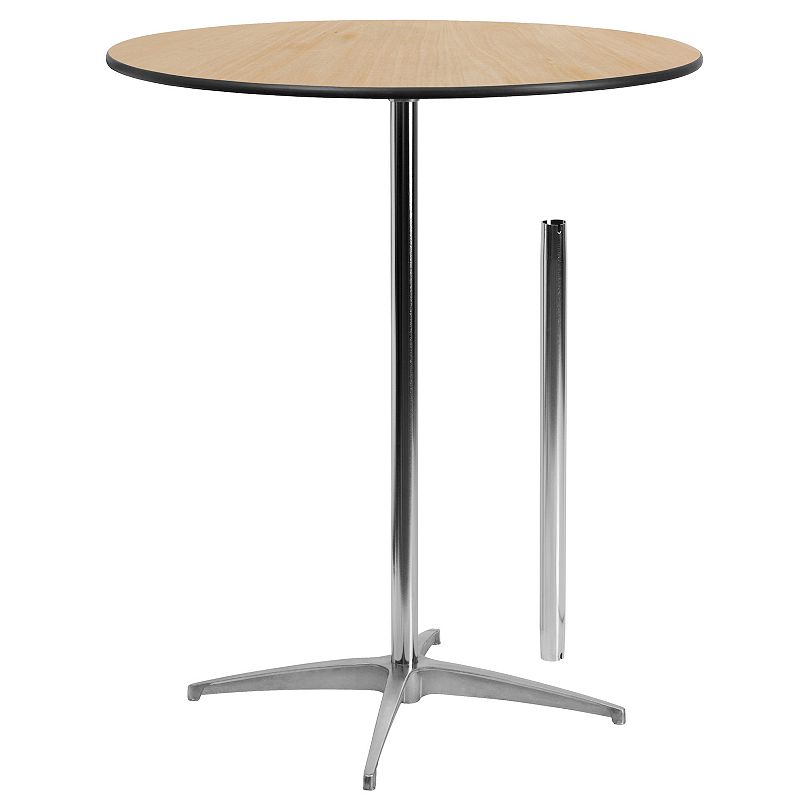 Flash Furniture Lars 36   Round Wood Cocktail Table with 30   and 42   Columns