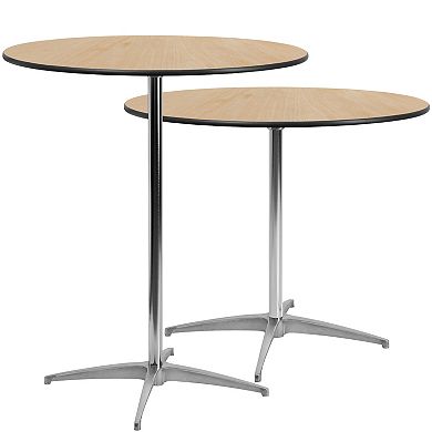 Flash Furniture Round Adjustable Cocktail Bar Table