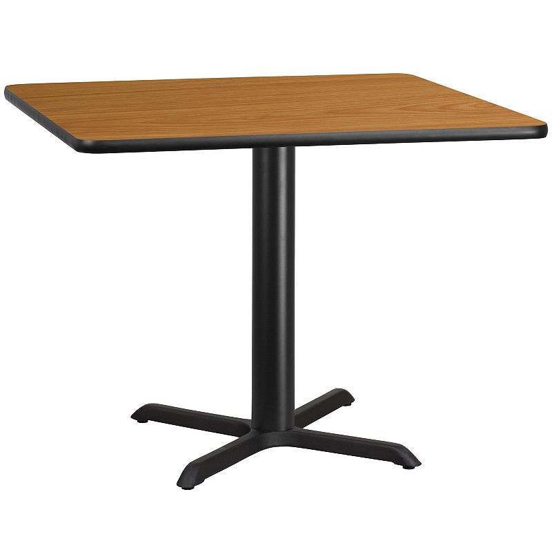 Flash Furniture Square Laminate Top Pedestal Base Dining Table, Multicolor
