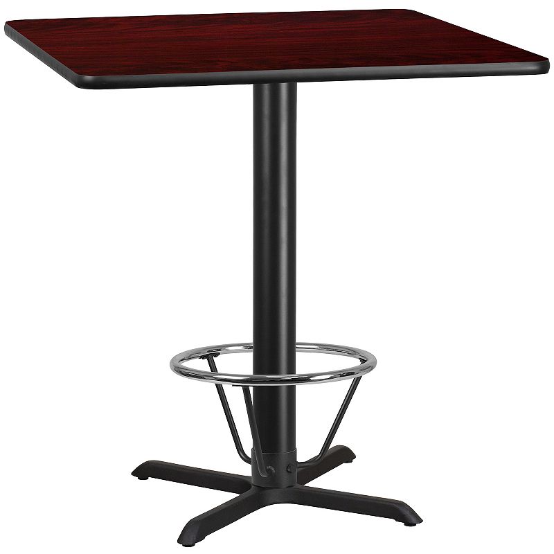 Flash Furniture 43-in. Square Laminate Table Top Bar Table, Brown