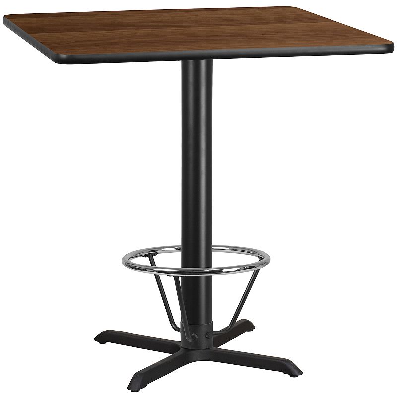 Flash Furniture 43-in. Square Laminate Table Top Bar Table, Brown