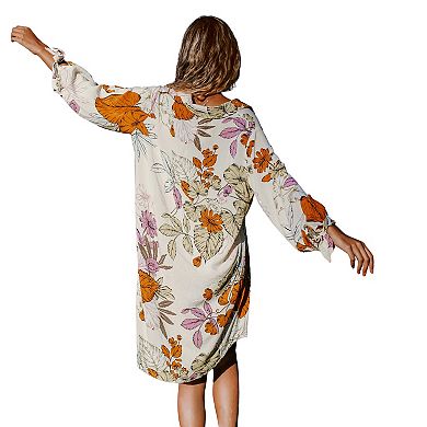 Women's Cupshe Floral Midi Swim Cover-Up Shirtdress