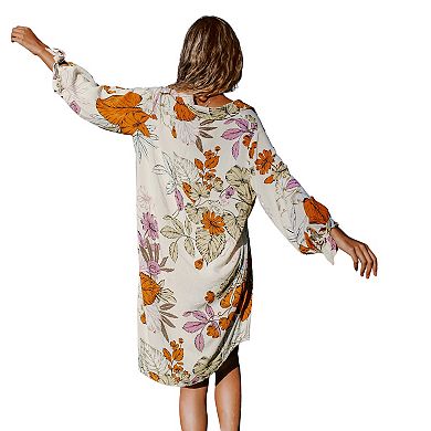 Women's CUPSHE Floral Midi Swim Cover-Up Shirtdress
