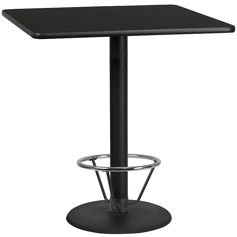 Flash Furniture Square 43-in. Laminate Top Bar Height Table, Black