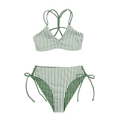 Women's CUPSHE Striped Reversible Bikini Bottom 2-Piece Swimsuit Set