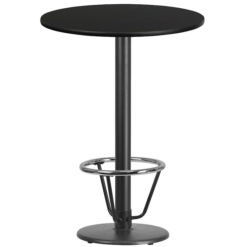 Flash Furniture 43-in. Round Laminate Top Foot Rest Bar Table, Black
