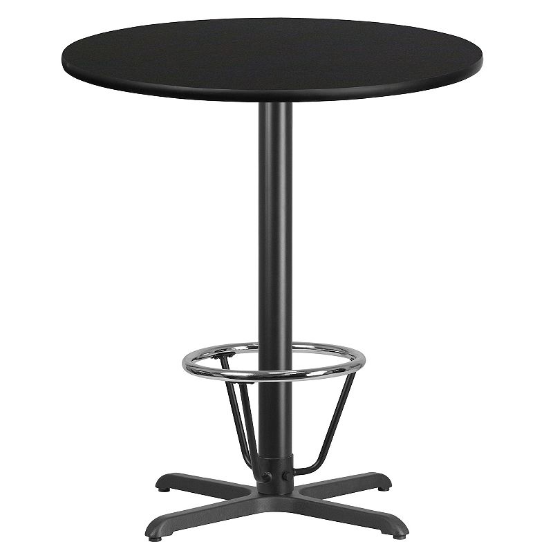 Flash Furniture Round 43-in. Laminate Top Bar Height Table, Black