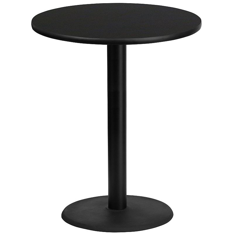 Flash Furniture Round Pedestal Laminate Top 43-in. Bar Table, Black