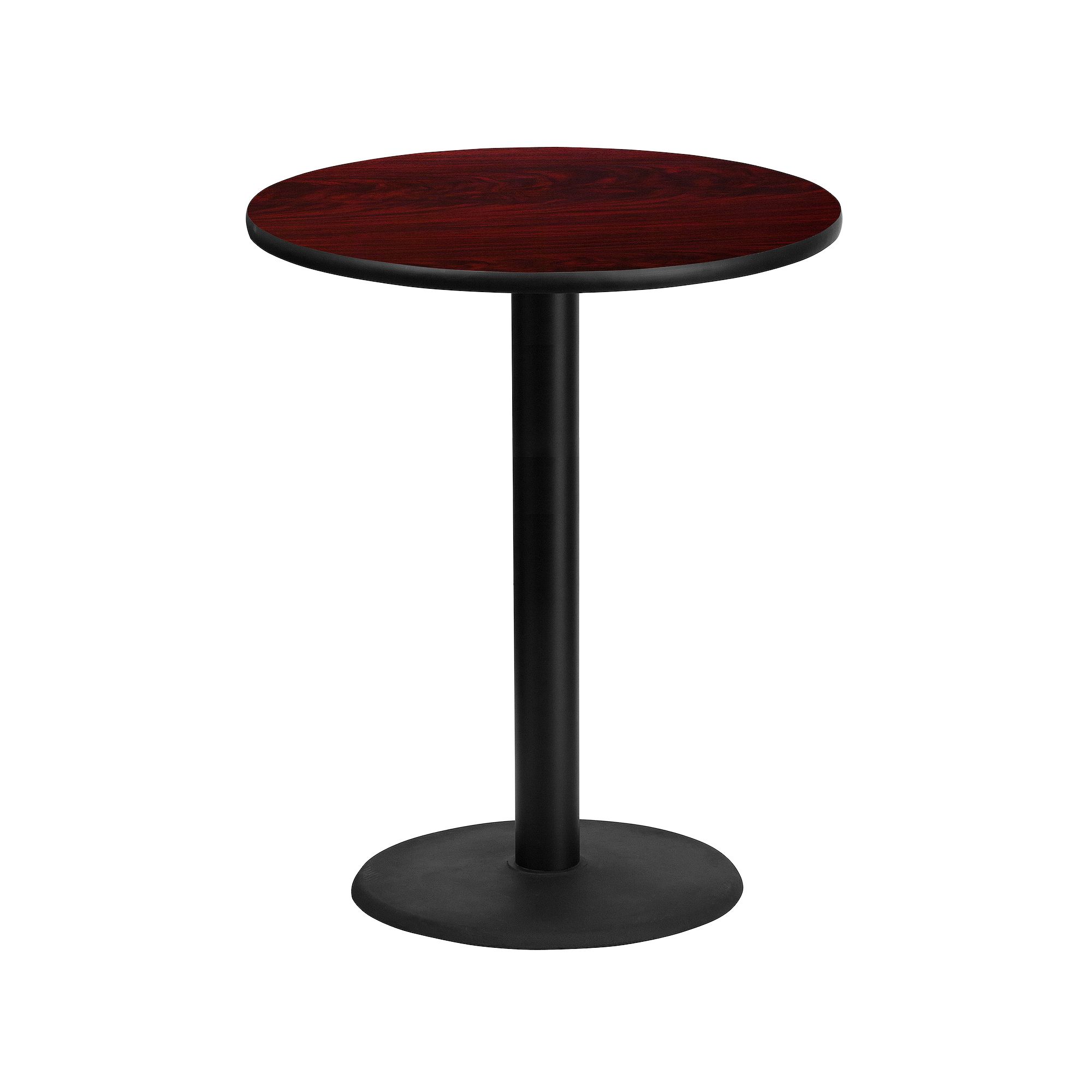 Flash Furniture Round Pedestal Laminate Top 43-in. Bar Table, Brown