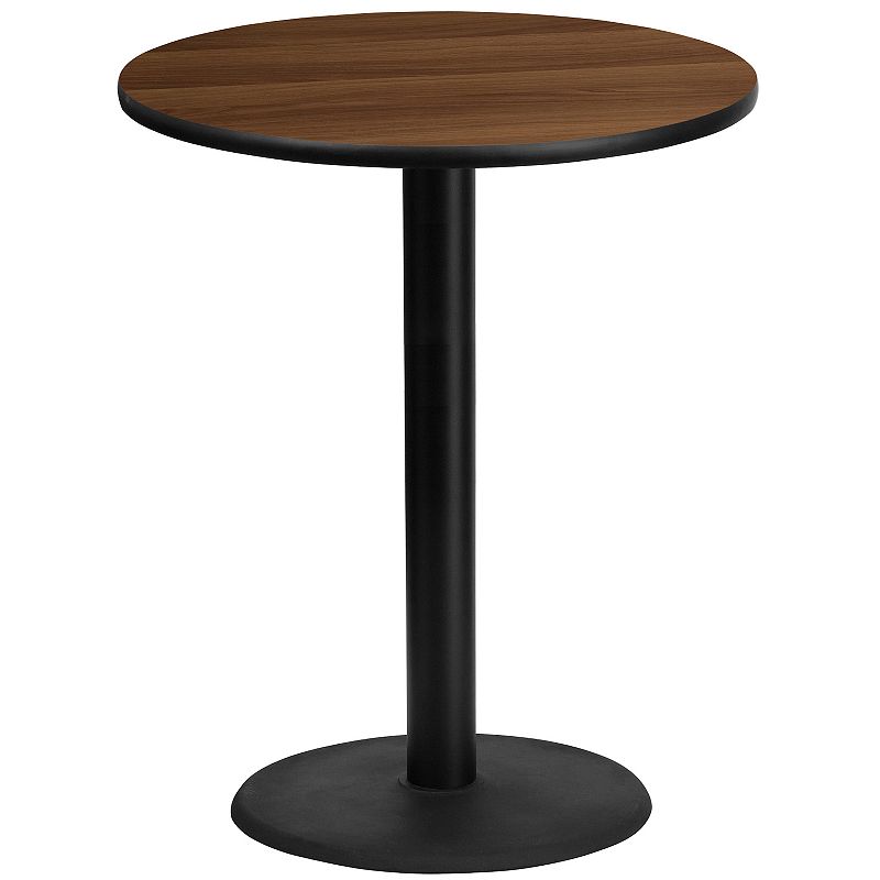 Flash Furniture Round Pedestal Laminate Top 43-in. Bar Table, Brown