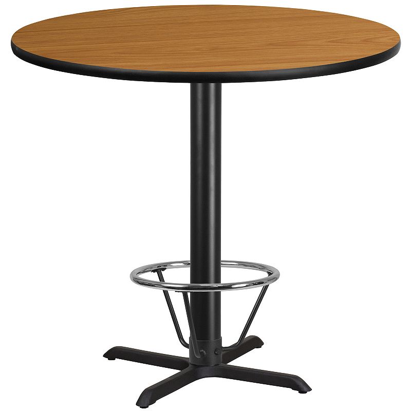 Flash Furniture 43-in. Round Laminate Top Footrest Ring Bar Table, Multicol