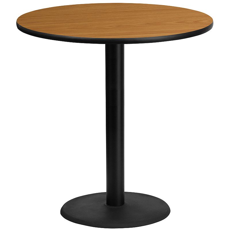 Flash Furniture Round Pedestal 43-in. Laminate Top Bar Table, Multicolor