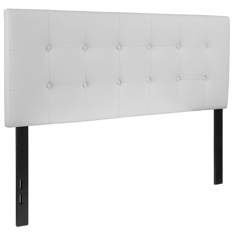 Flash Furniture Lennox Tufted Upholstered Headboard, White, King