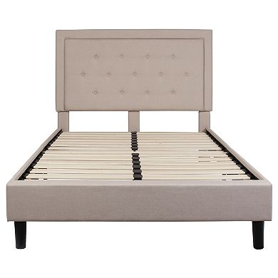 Flash Furniture Roxbury Tufted Upholstered Platform Bed