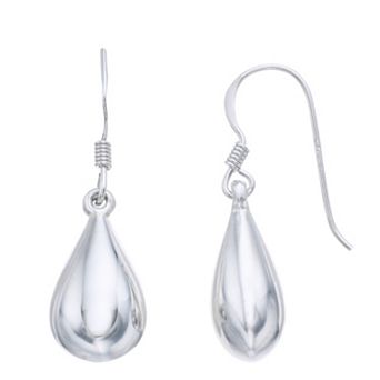 Karat Rush Sterling Silver Puff Pear Drop Earrings