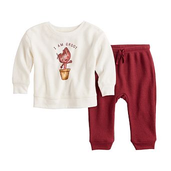 Baby Boy Jumping Beans® Marvel Guardians of the Galaxy Waffle Knit Groot Graphic Tee & Jogger Pants Set