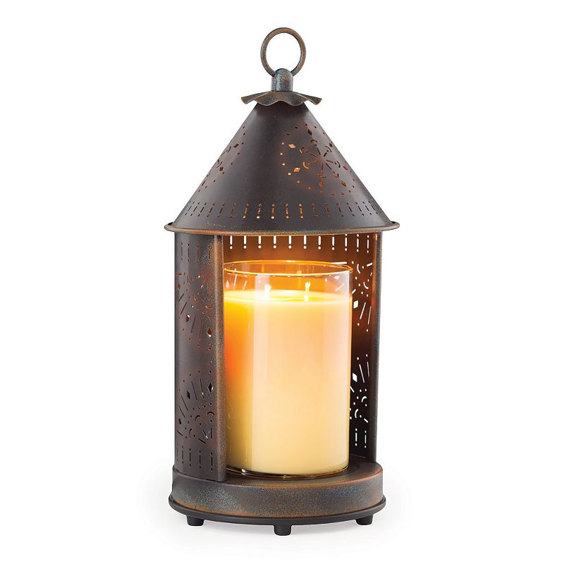Candle Warmers Etc. Sunshine Cutout Lantern Candle Fragrance Warmer, Gold, 