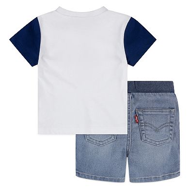 Toddler Boy Levi's® Americana Hippie Flag Graphic Tee & Jean Shorts Set