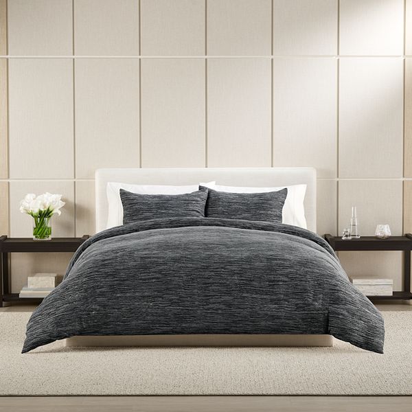 Simply Vera Vera Wang Charcoal Rib Texture Duvet Set With Shams