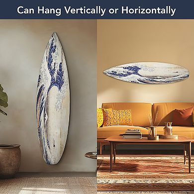 American Art Décor Wave Surfboard Plaque Wall Decor