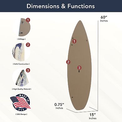 American Art Décor Wave Surfboard Plaque Wall Decor