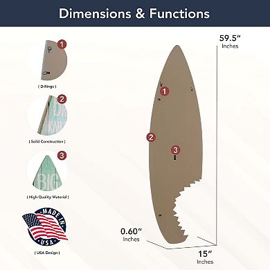 American Art Décor Surf Bite Surfboard Wall Decor