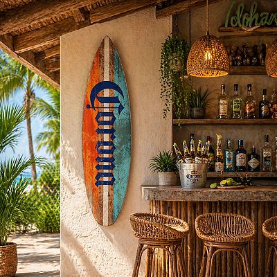 American Art Décor Corona Surfboard Wall Decor