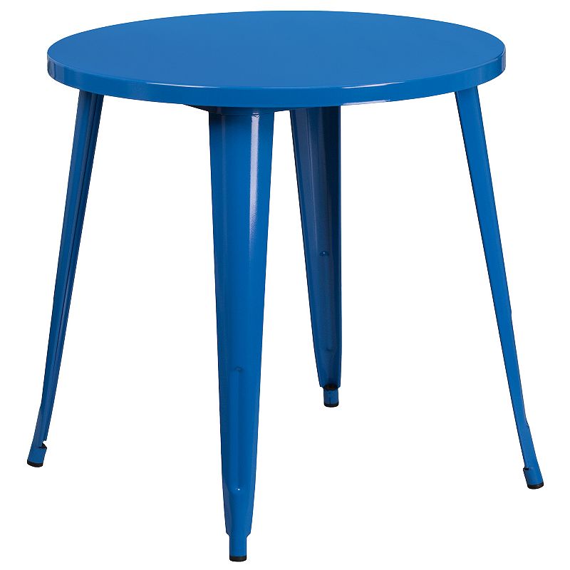 Flash Furniture Commercial Round Indoor / Outdoor Dining Table, Blue