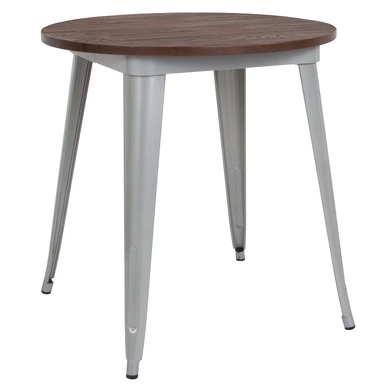 Flash Furniture Round Mixed Media Dining Table, Grey
