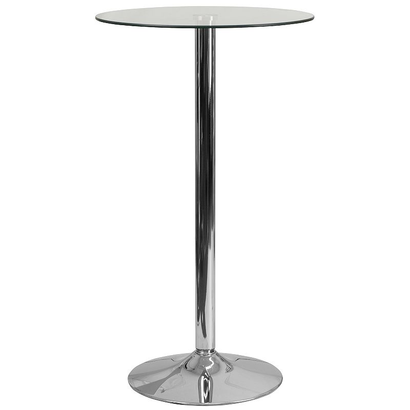 Flash Furniture Round Glass Top Bar Table, Multicolor