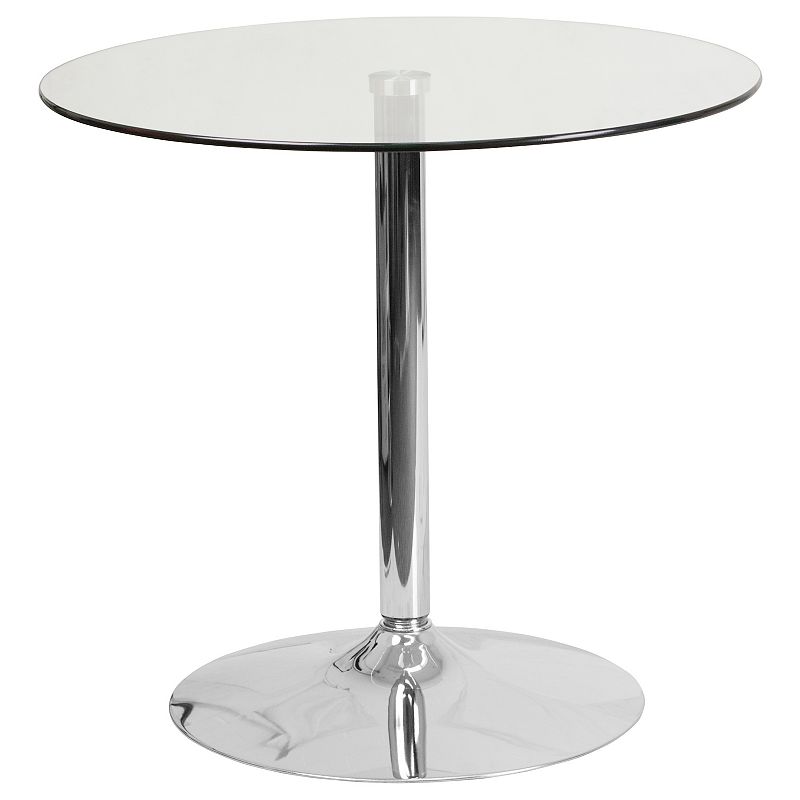 Flash Furniture 29-in. Round Glass Top Bar Table, Multicolor